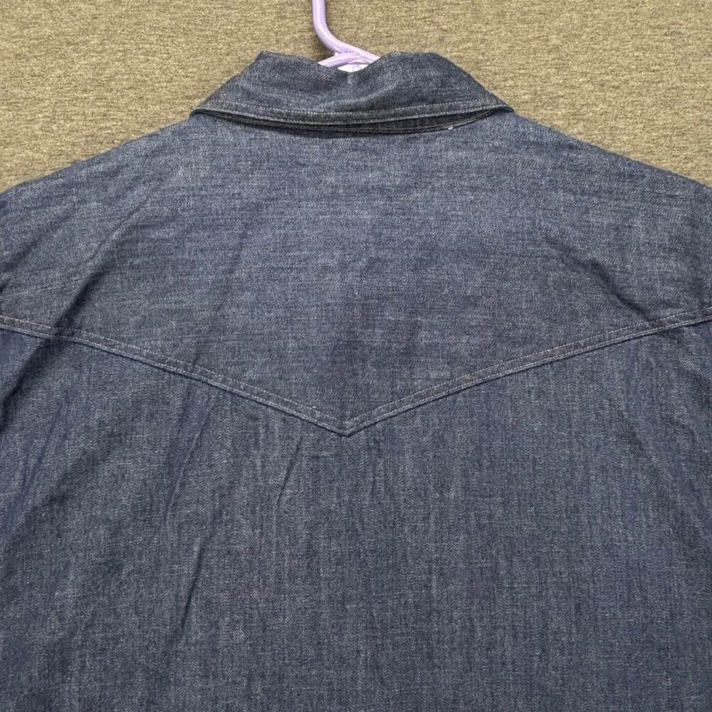 Banana Republic Western Shirt Mens XXL Denim Pearl Snap Long Sleeve cowboy rodeo